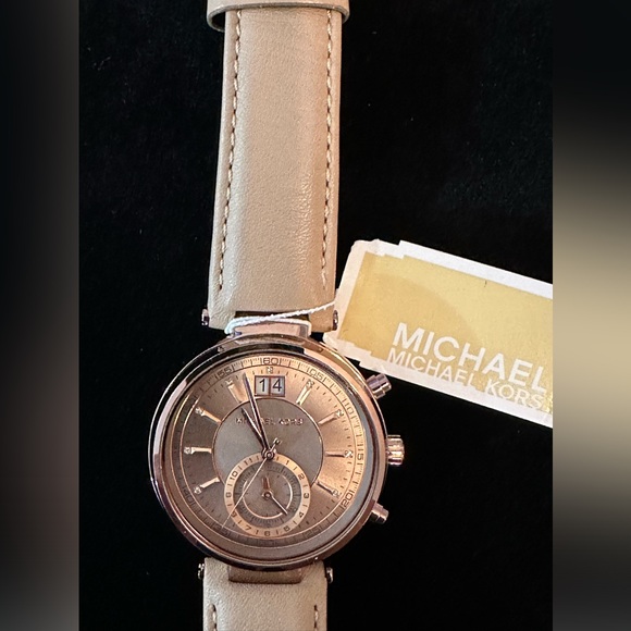 MICHAEL KORS Sawyer Chronograph Sable Dial Ladies Watch - Picture 4 of 16